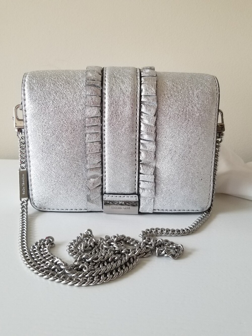 Michael Kors Metallic Ruffled Crossbody Bag
